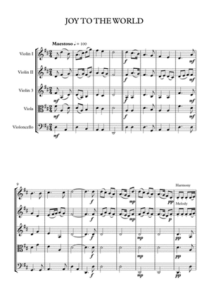 Joy to the World String Quartet Score and Parts