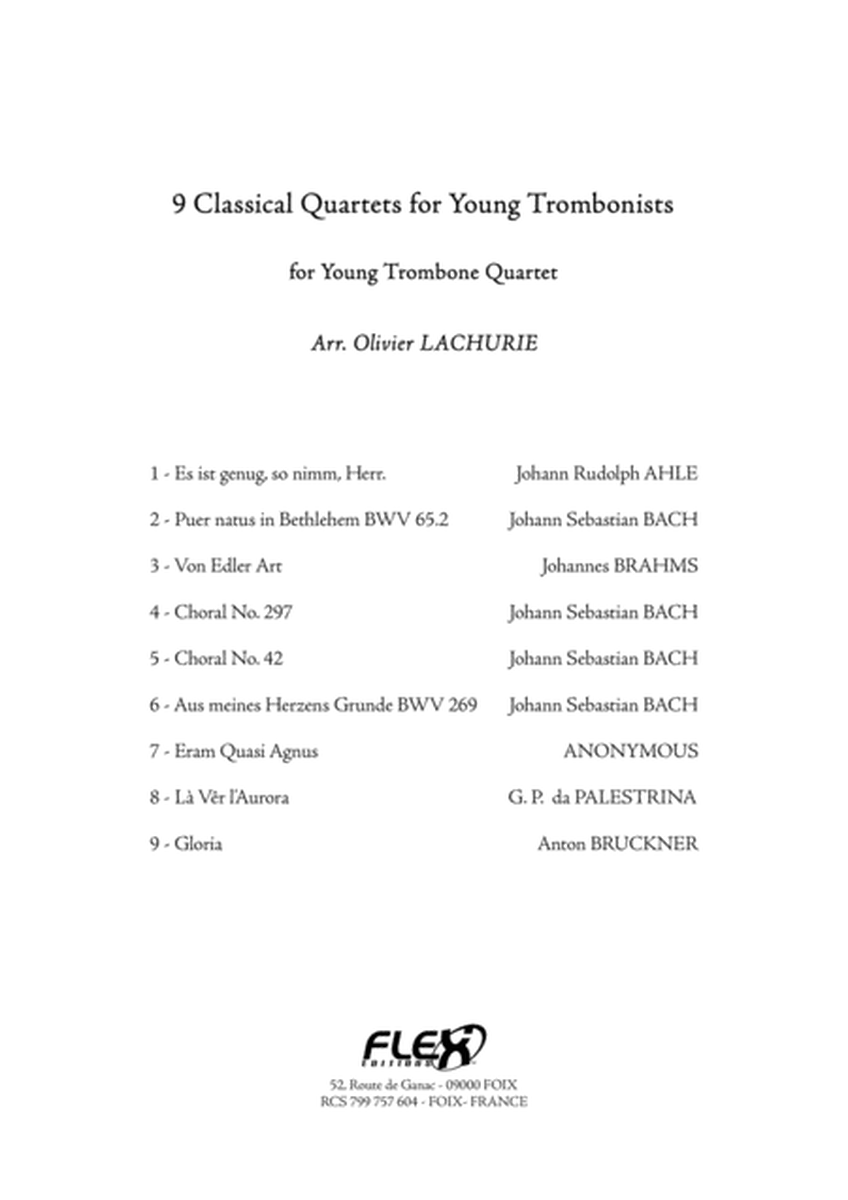 9 Classical Quartets for Young Trombonists image number null