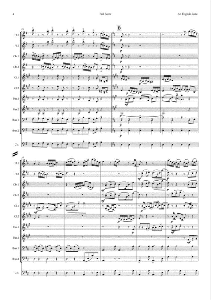 Parry: An English Suite (complete) - symphonic wind Woodwind Quintet scores gallery preview page 5