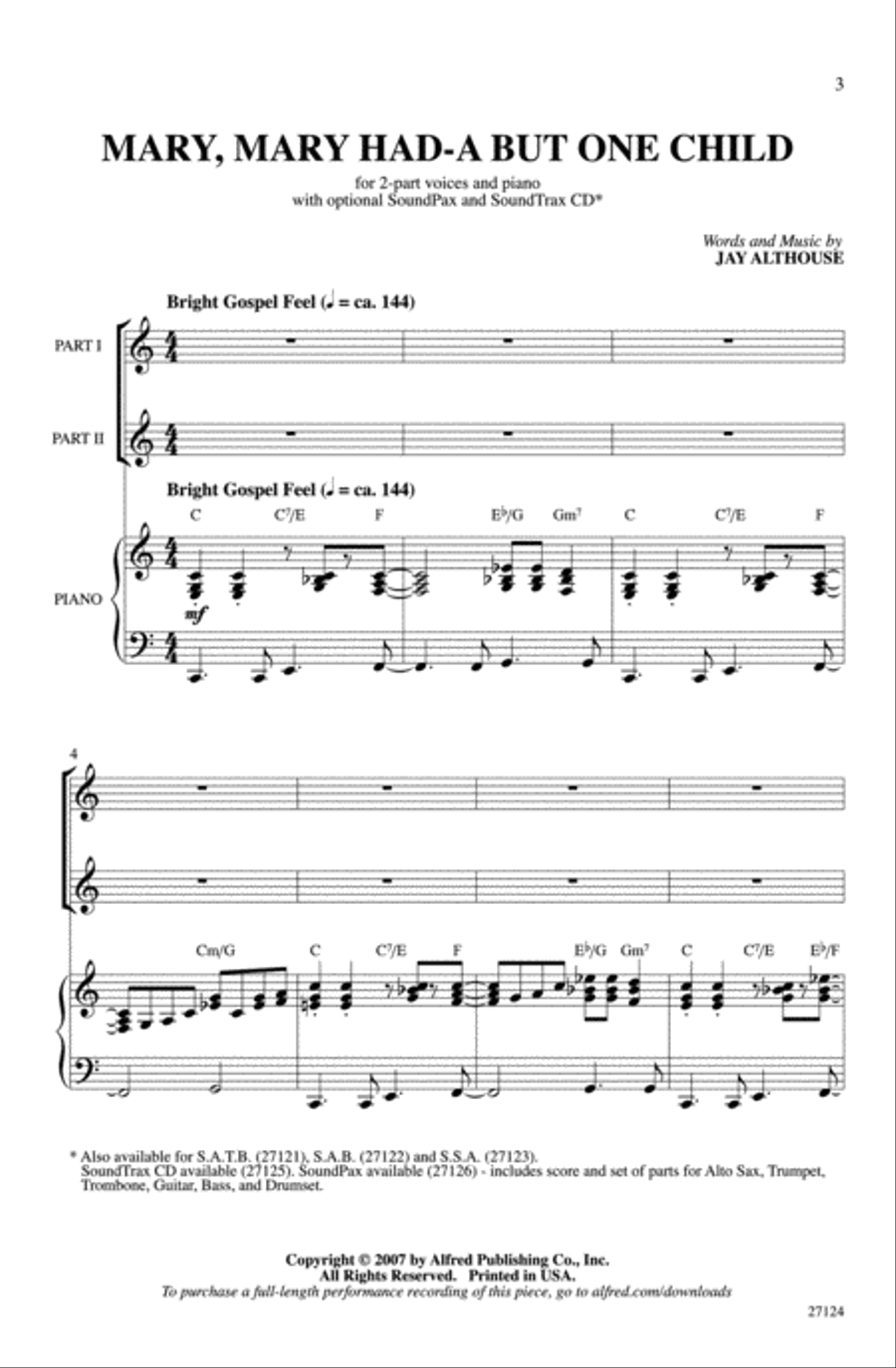 Mary, Mary Had-A But One Child 2-Part scores gallery preview page 2