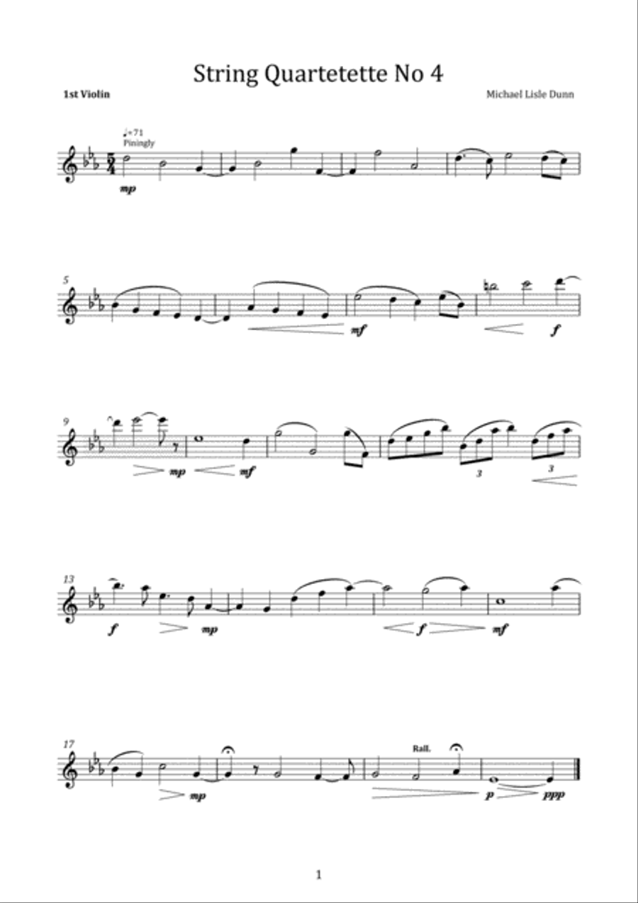 String Quartetette No 4 String Quartet scores gallery preview page 1