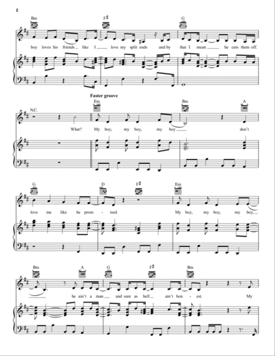 my boy my boy Piano, Vocal, Guitar scores gallery preview page 2