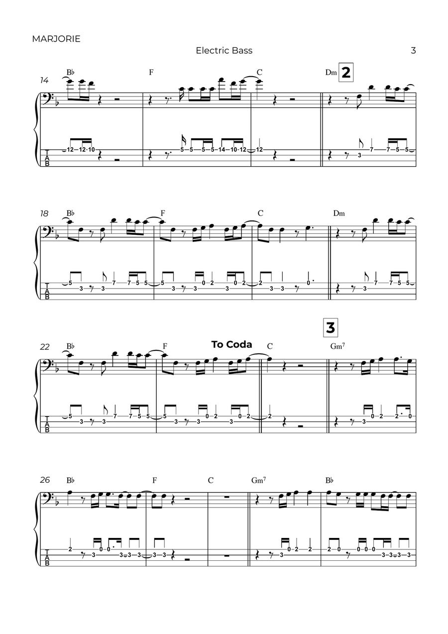 Marjorie Guitar Tablature scores gallery preview page 3
