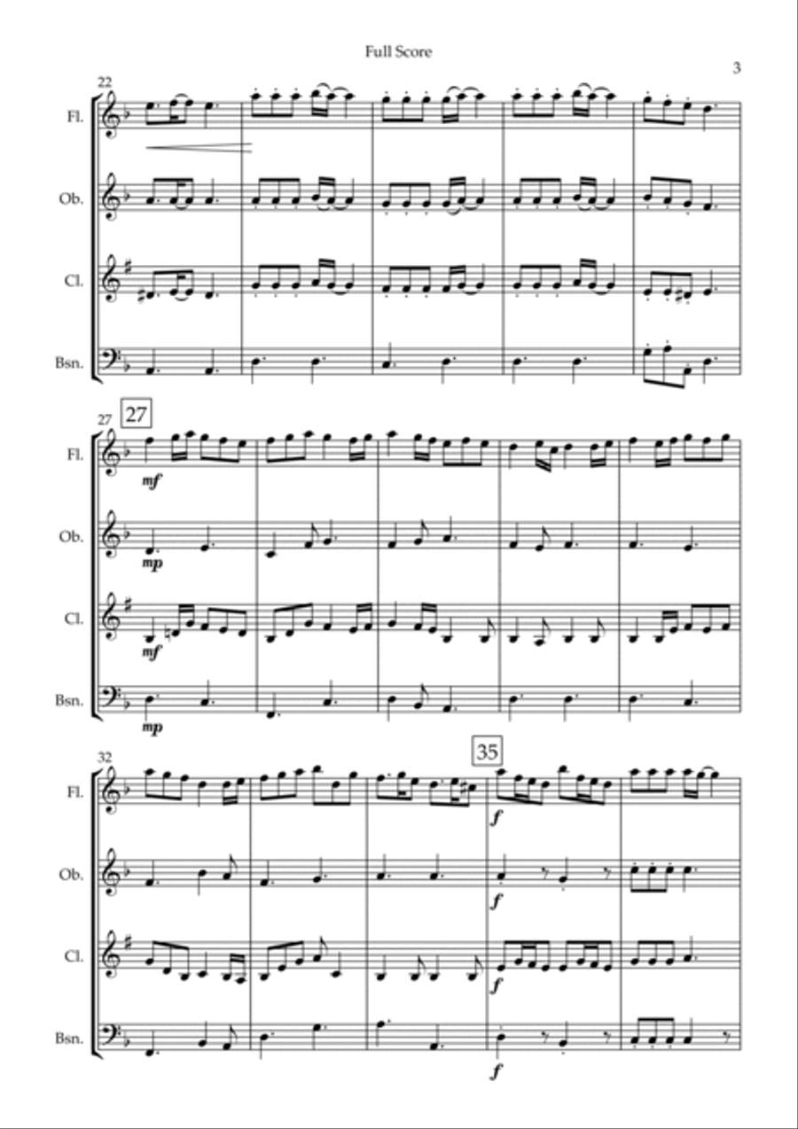 He's A Pirate Woodwind Quartet scores gallery preview page 3