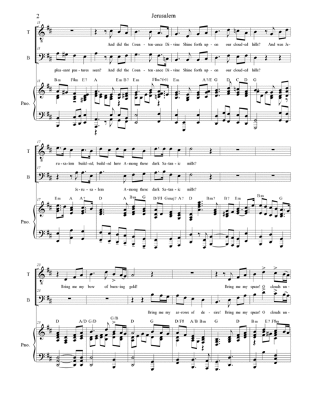 Jerusalem (2-part choir - (TB) image number null