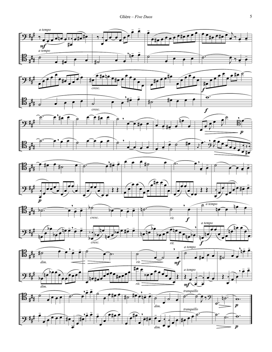 Five Duos from Op. 53 for Two Trombones Trombone Duet scores gallery preview page 5