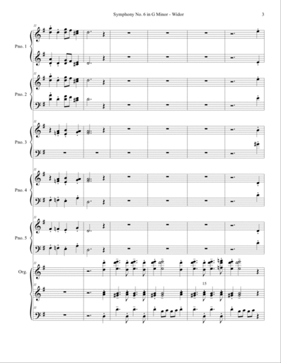 Widor - Finale (5th movement) of Symphony No. 6 in G Minor Small Ensemble scores gallery preview page 3