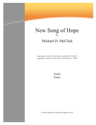 Book cover for New Song of Hope (Violin, piano)