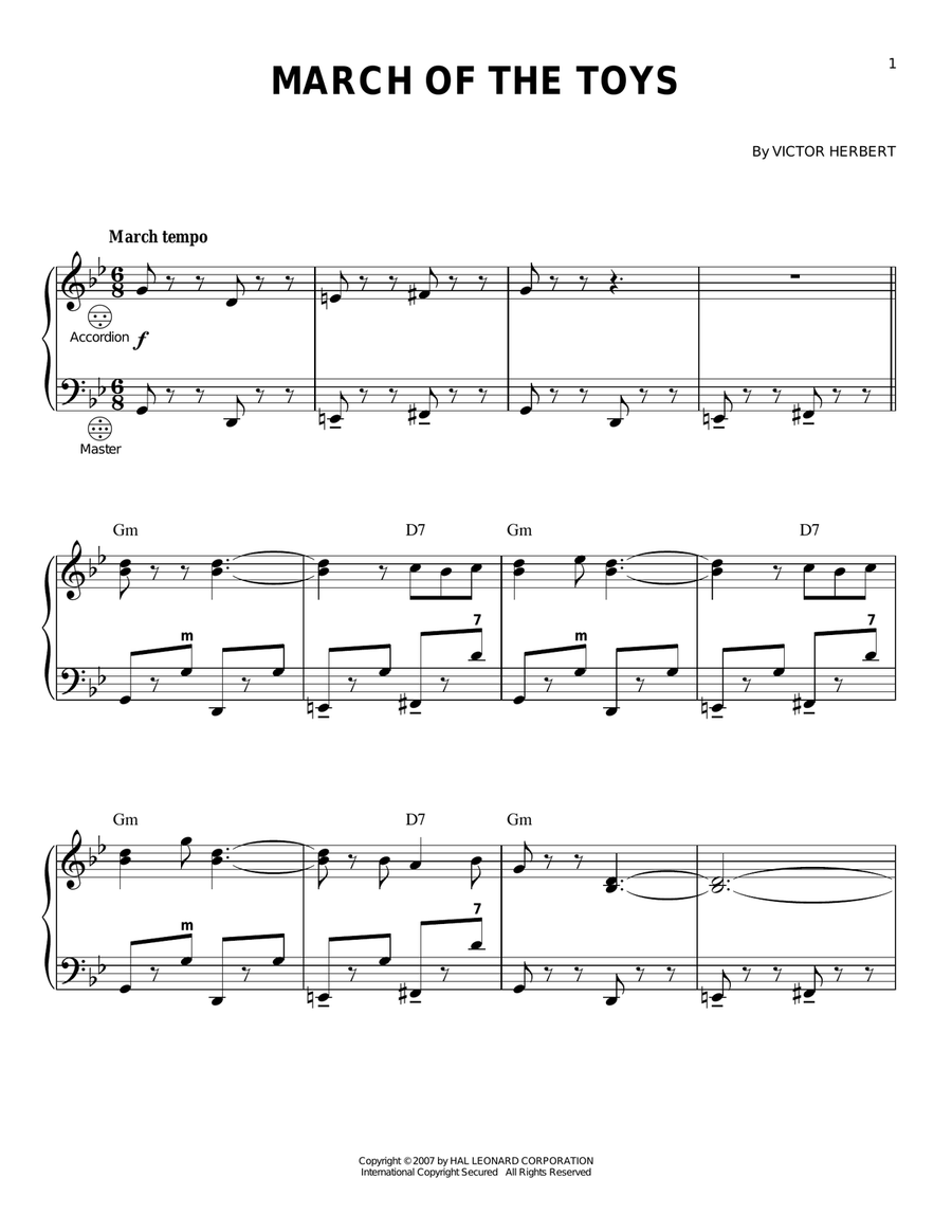 March Of The Toys March Of The Toys Accordion scores gallery preview page 1