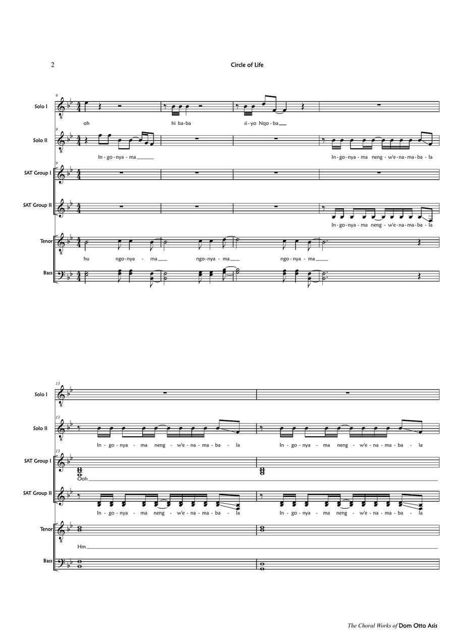 Circle Of Life 4-Part scores gallery preview page 2