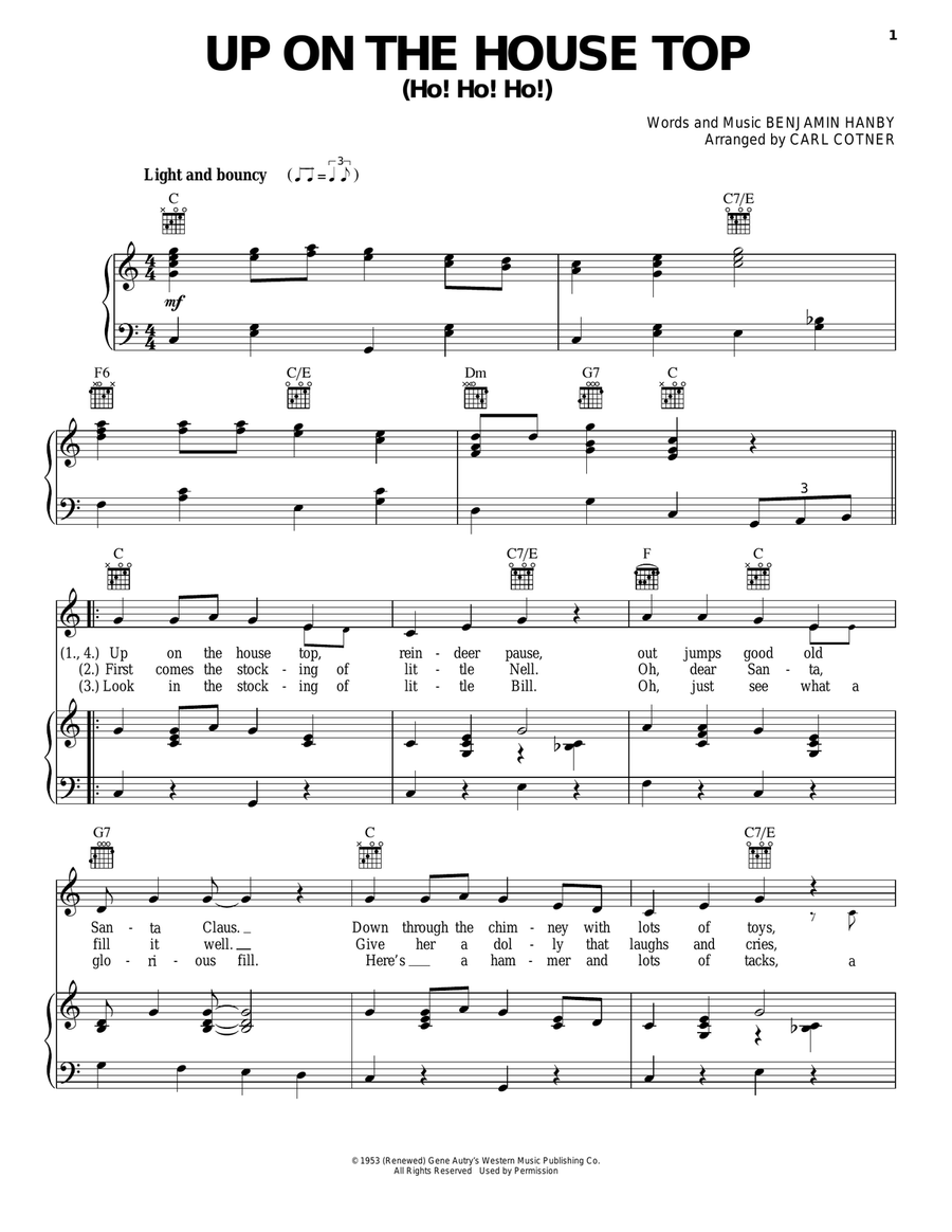 Up On The House Top (Ho! Ho! Ho!) Guitar scores gallery preview page 1