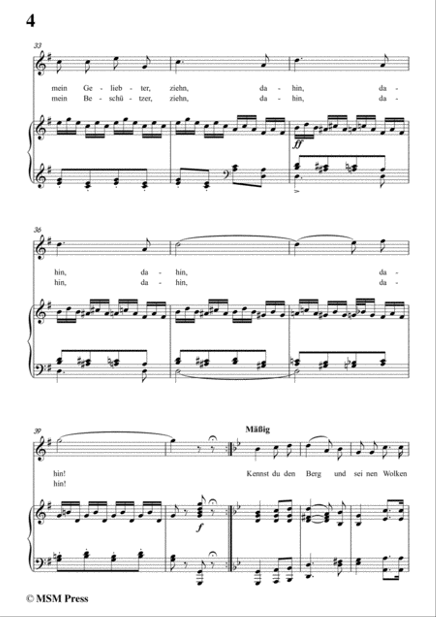 Schubert-Mignons Gesang,in G Major,for Voice&Piano Voice scores gallery preview page 6