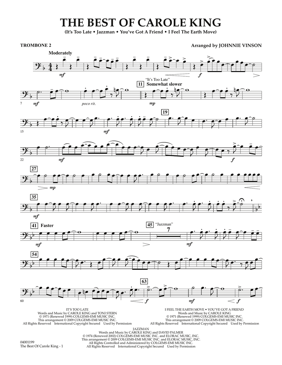 The Best of Carole King - Trombone 2