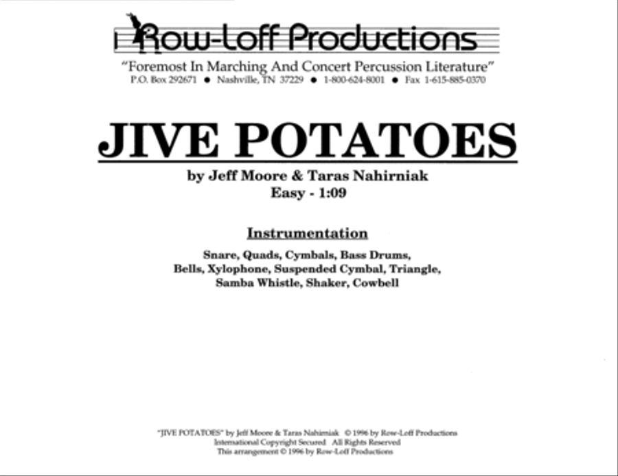 Jive Potatoes w/Tutor Tracks Percussion Ensemble scores gallery preview page 2