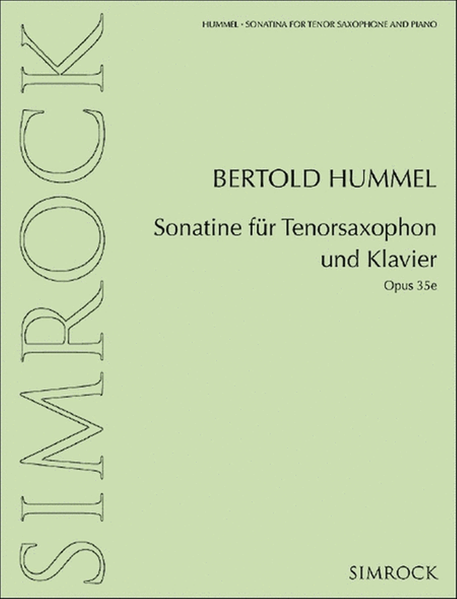 Sonatina for tenor saxophone and piano Tenor Saxophone scores gallery preview page 1