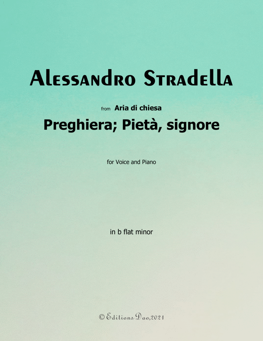 Preghiera;Pieta,signore,by Stradella,in b flat minor Voice scores gallery preview page 1