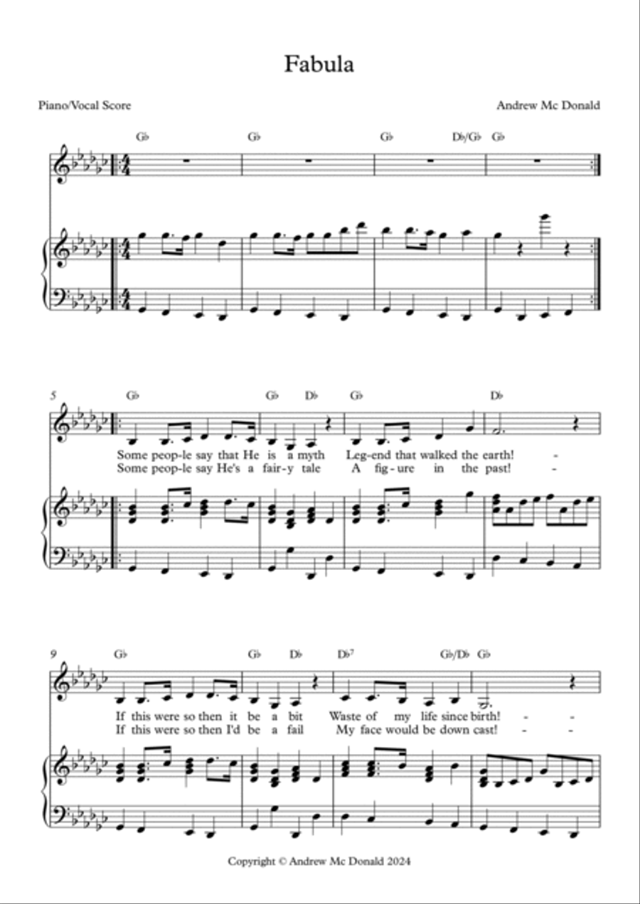 Fabula Piano, Vocal, Guitar scores gallery preview page 2