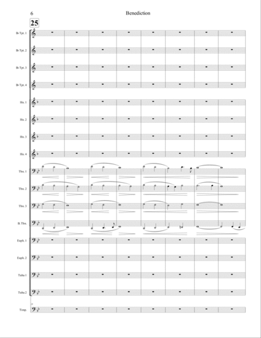 Benediction (Brass Choir - Score and Parts) Brass Ensemble scores gallery preview page 6