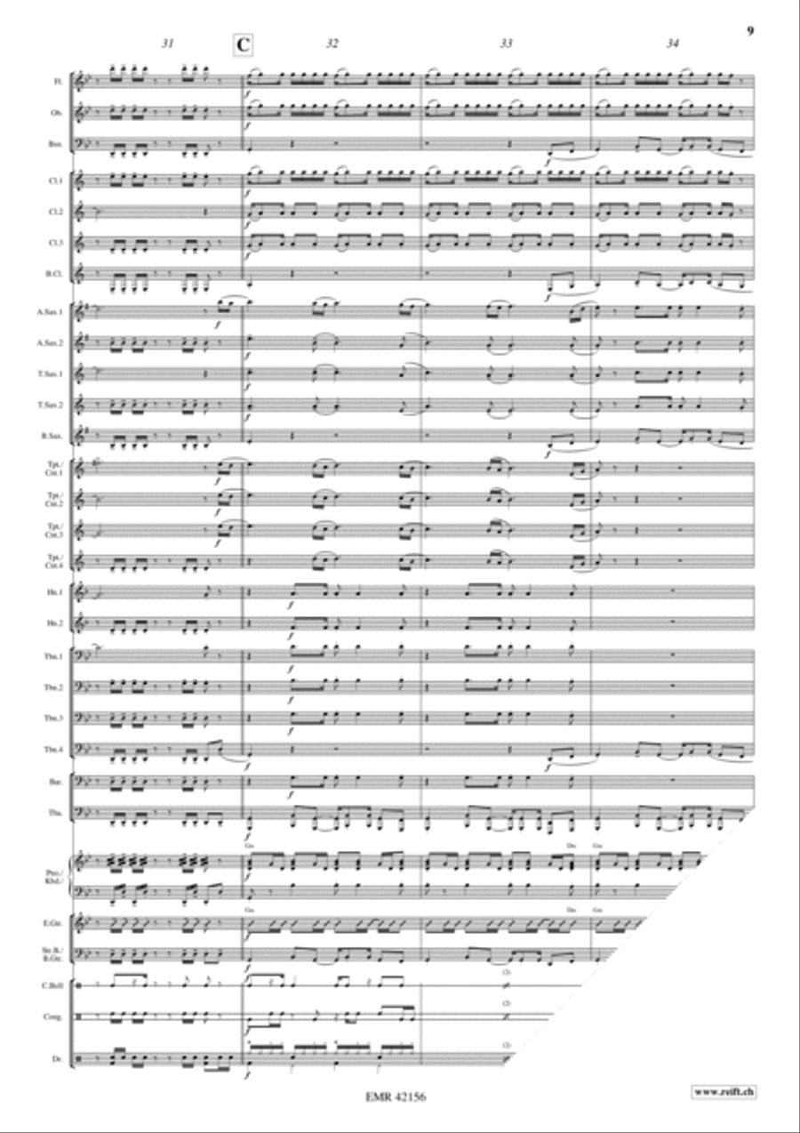 S.W.A.T Theme Concert Band scores gallery preview page 9