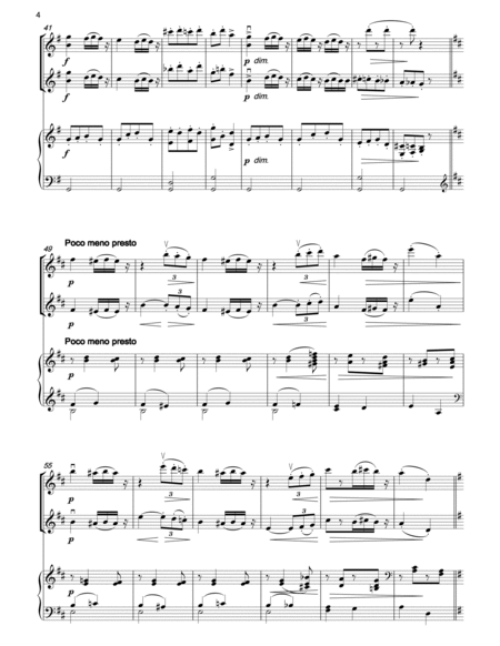 BRAHMS Hungarian Dance No.16 arranged for 2 violins & piano image number null