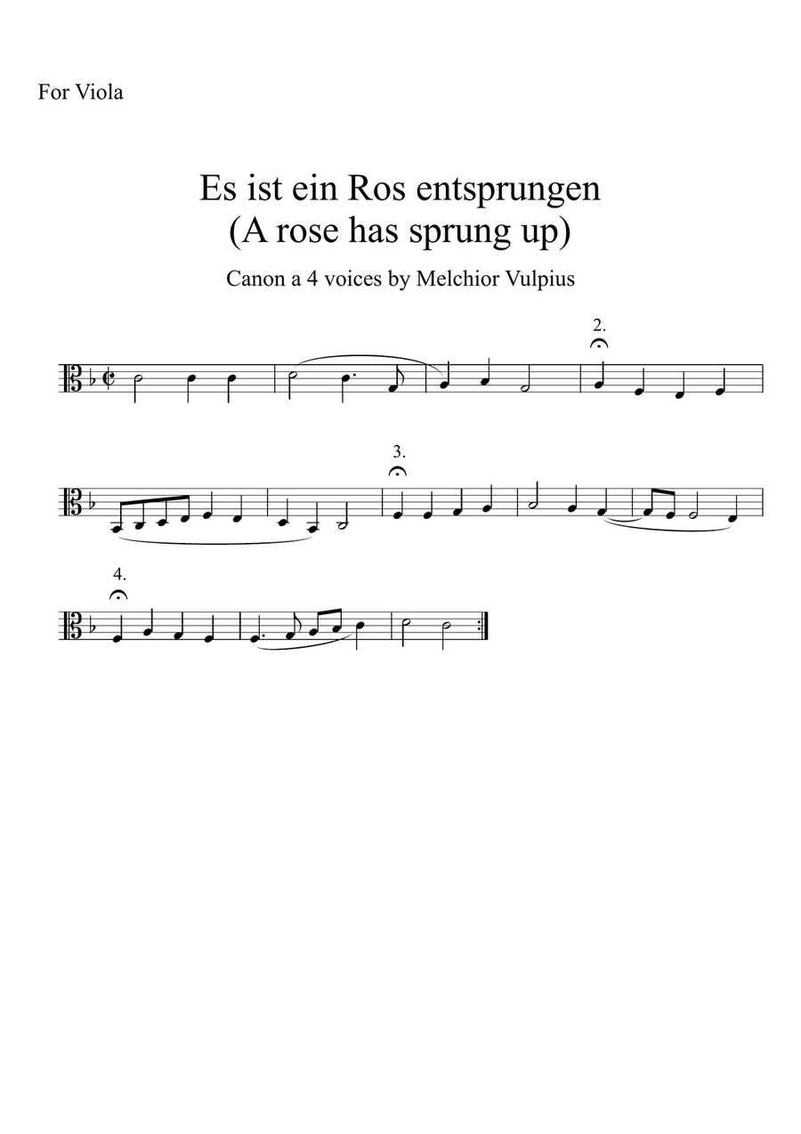 Es ist ein Ros entsprungen (A rose has sprung up) Canon Es ist ein Ros entsprungen (A rose has sprung up) Canon Large Ensemble scores gallery preview page 4