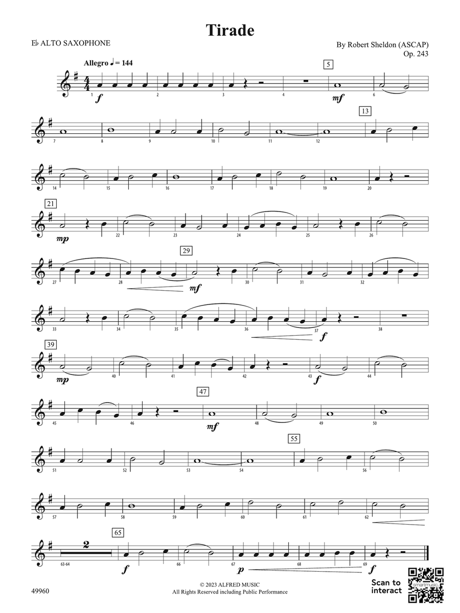 Tirade: E-flat Alto Saxophone