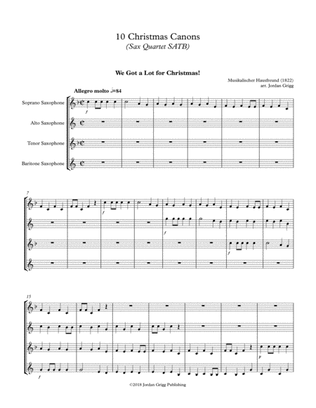 10 Christmas Canons (Sax Quartet SATB)
