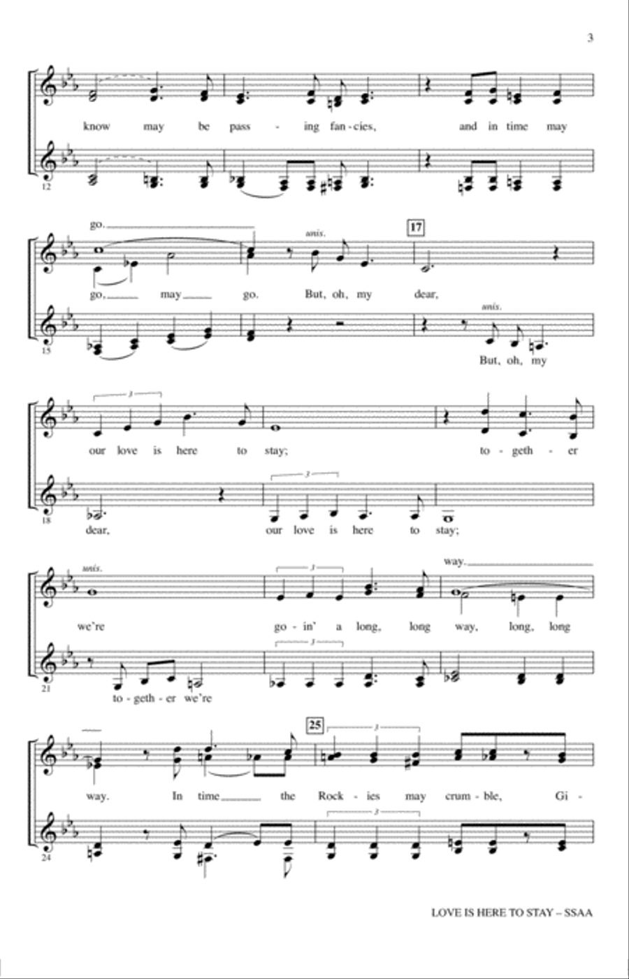 Love Is Here To Stay (arr. Kirby Shaw) SSAA scores gallery preview page 2
