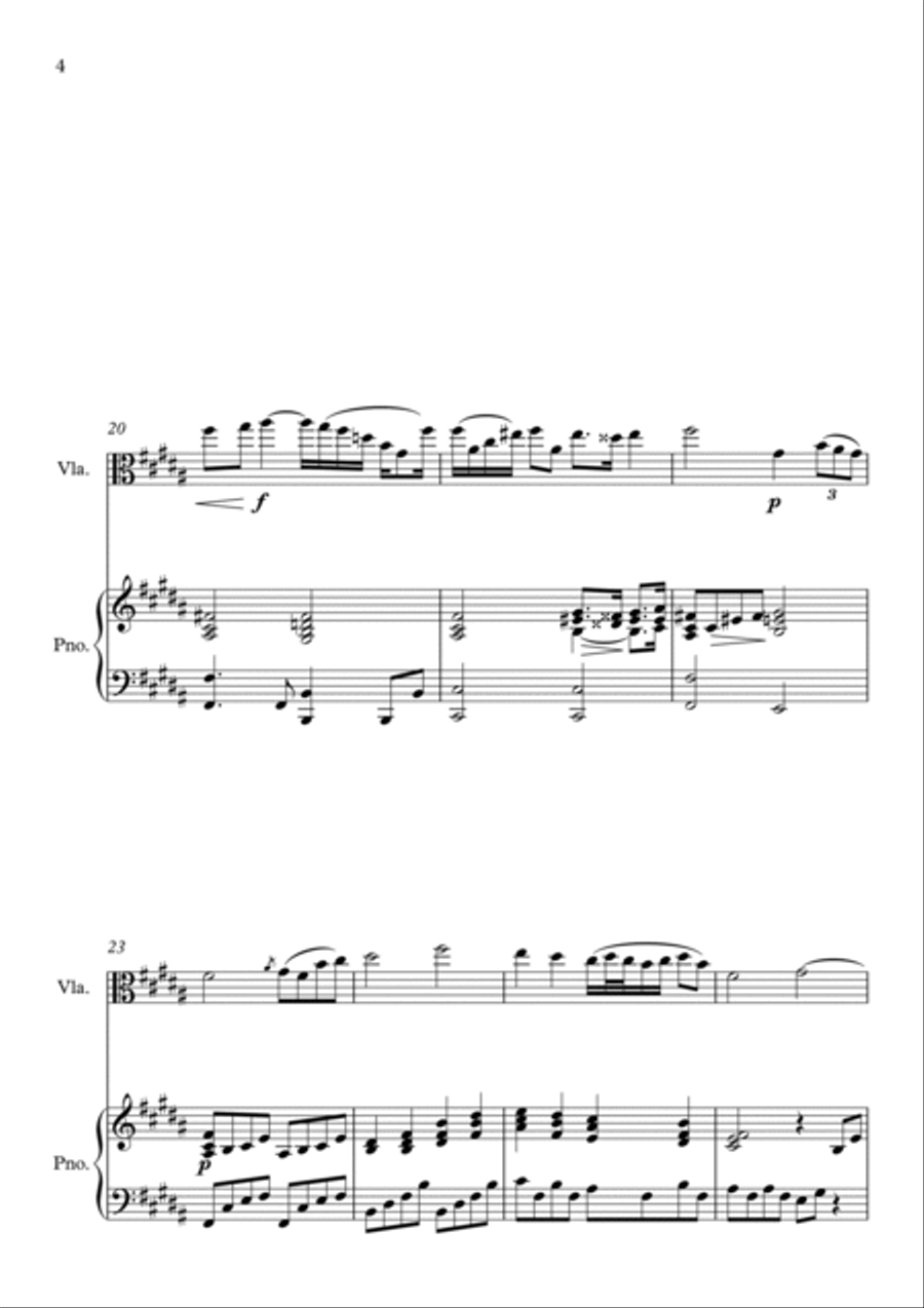 Fantaisie-Impromptu (I'm Always Chasing Rainbows), for Viola and Piano Piano scores gallery preview page 4