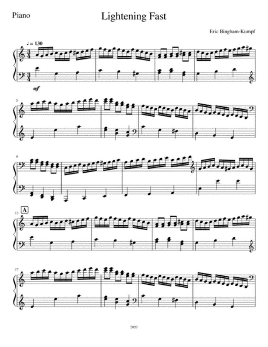 Lightening Fast Lightening Fast Piano Solo scores gallery preview page 1