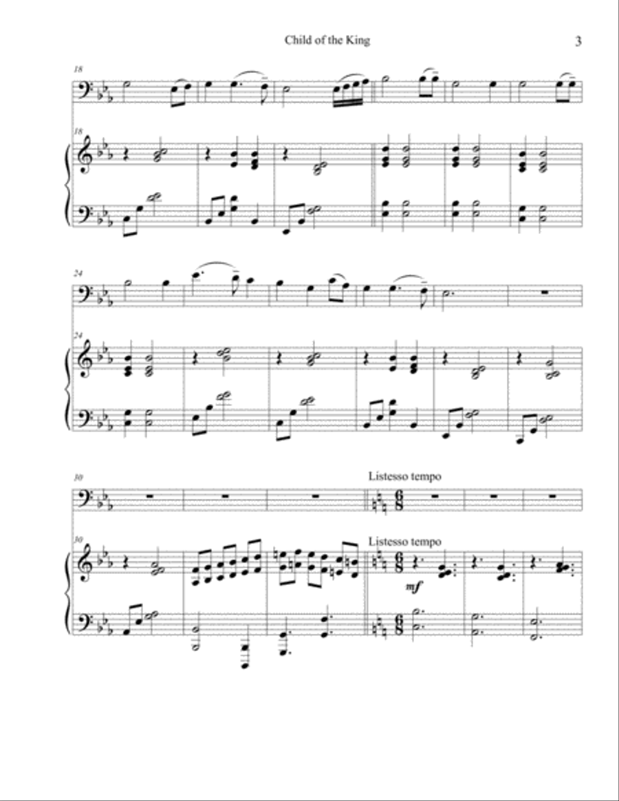 Child of the King - Cello Piano scores gallery preview page 3