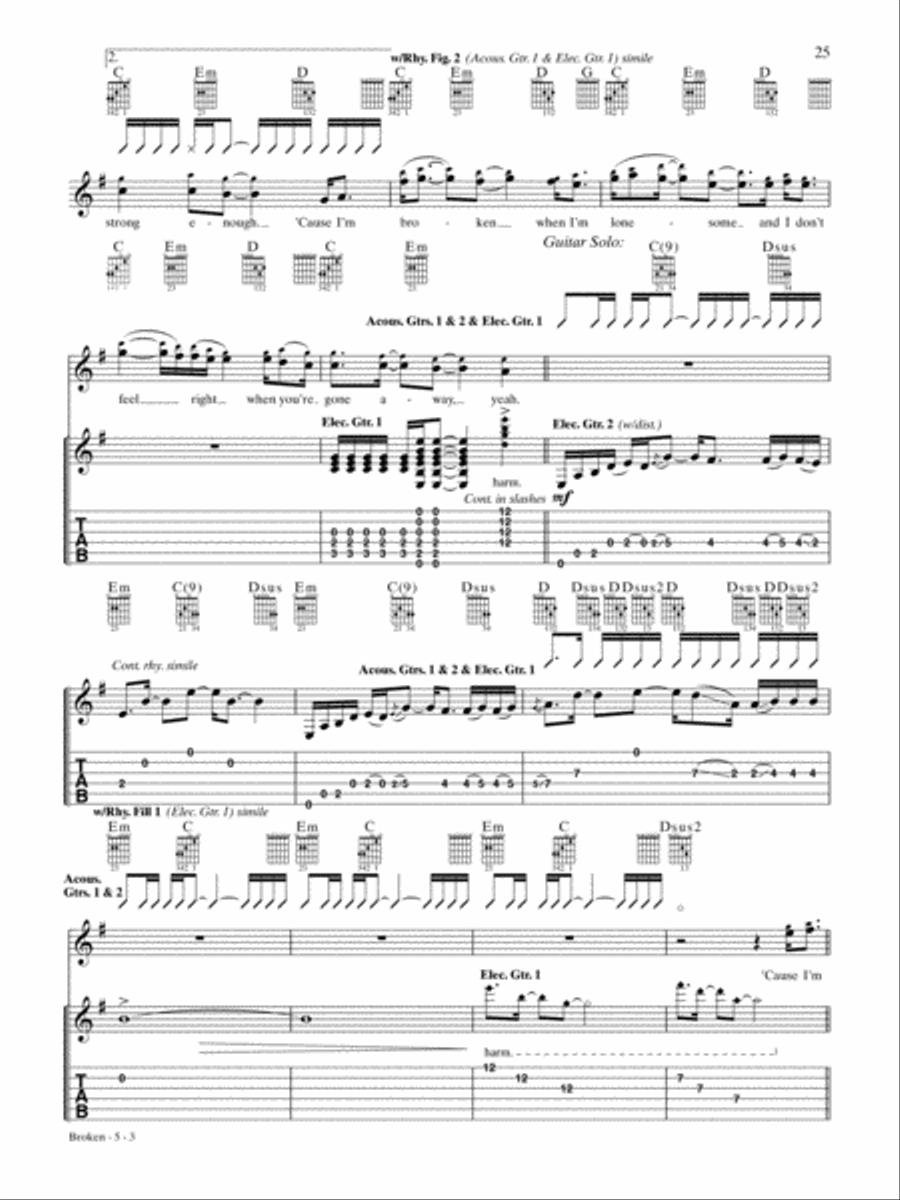 Broken Guitar Tablature scores gallery preview page 3