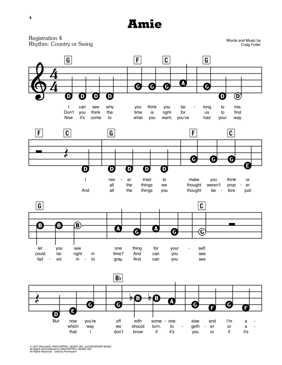 Amie Electronic Keyboard scores gallery preview page 1