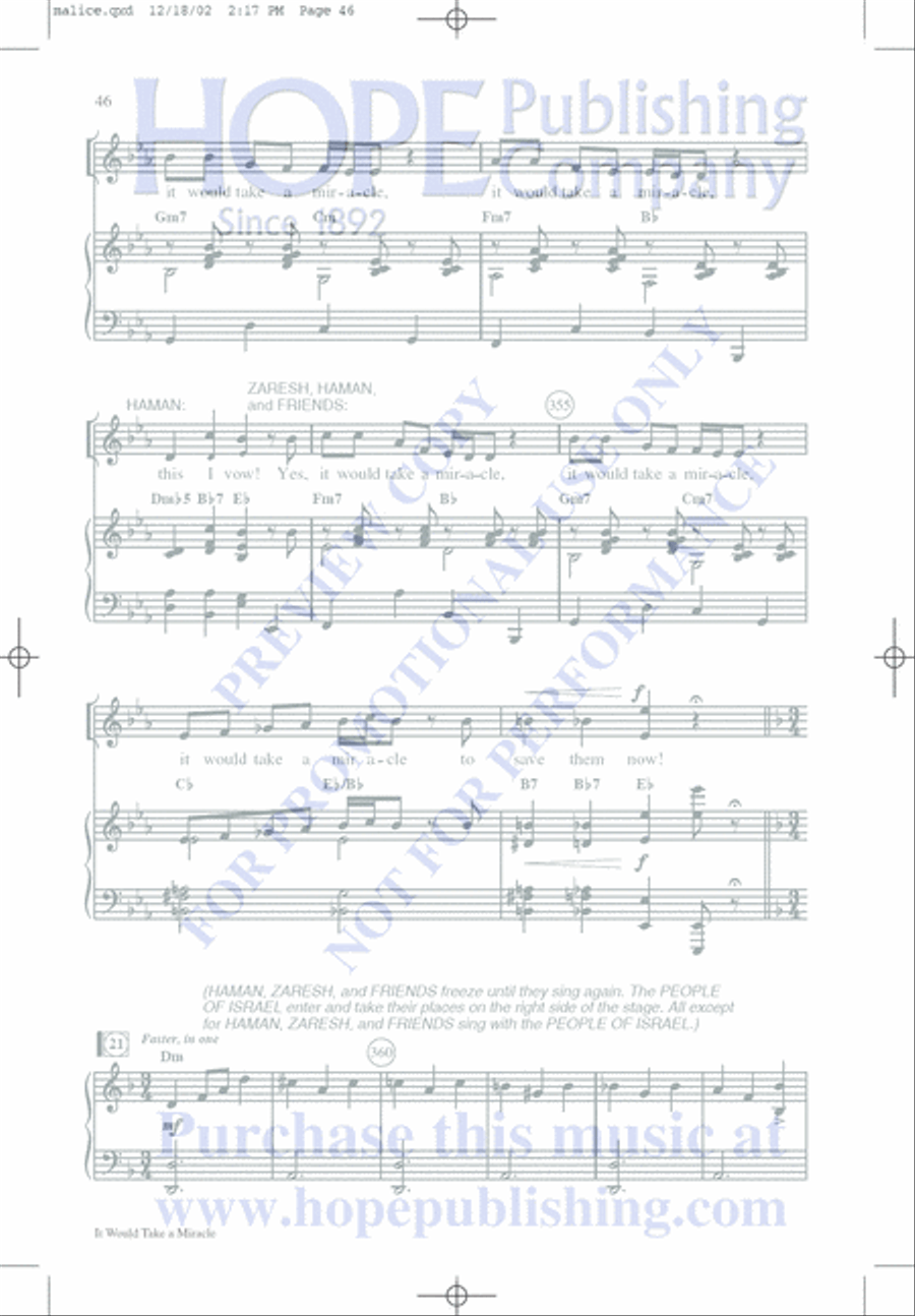 Malice in the Palace Unison Choir scores gallery preview page 46