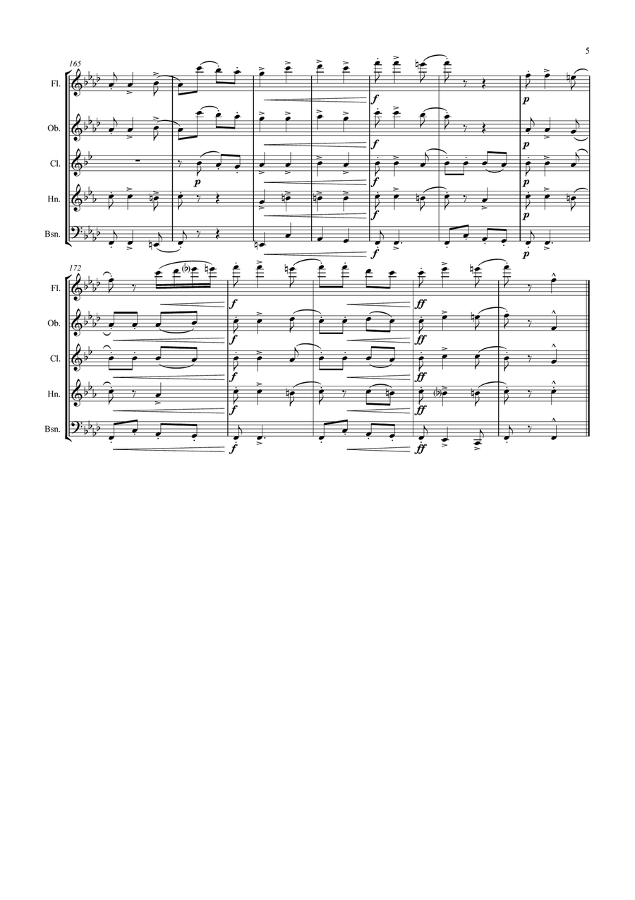 Bella Ciao - Italian Classic - Wind Quintet Woodwind Quintet scores gallery preview page 5