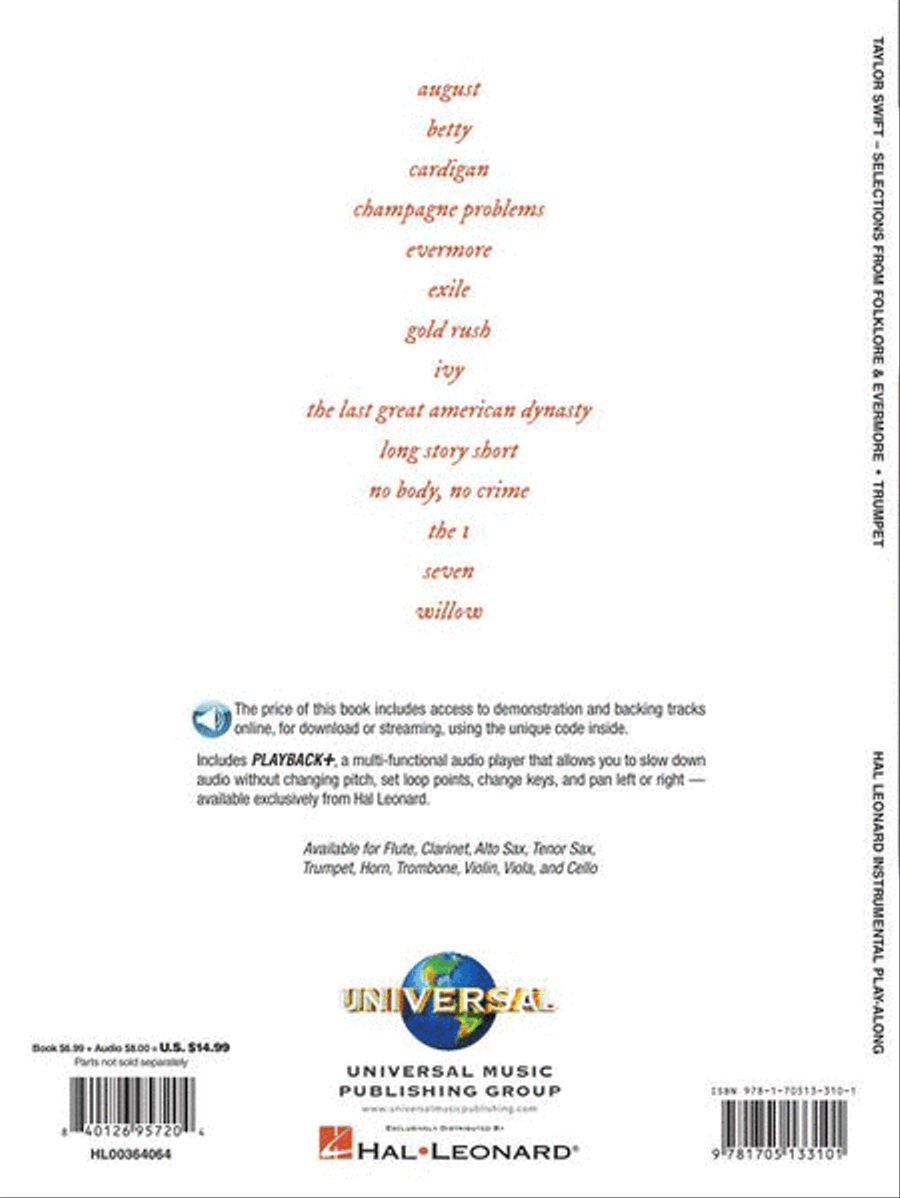 Taylor Swift – Selections from Folklore & Evermore Trumpet Solo scores gallery preview page 7