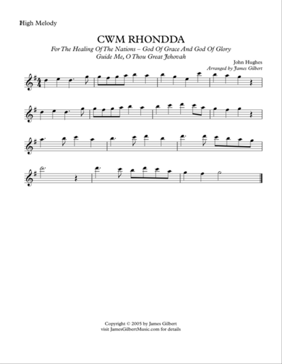 CWM RHONDDA (God of Grace and God of Glory) Small Ensemble scores gallery preview page 5