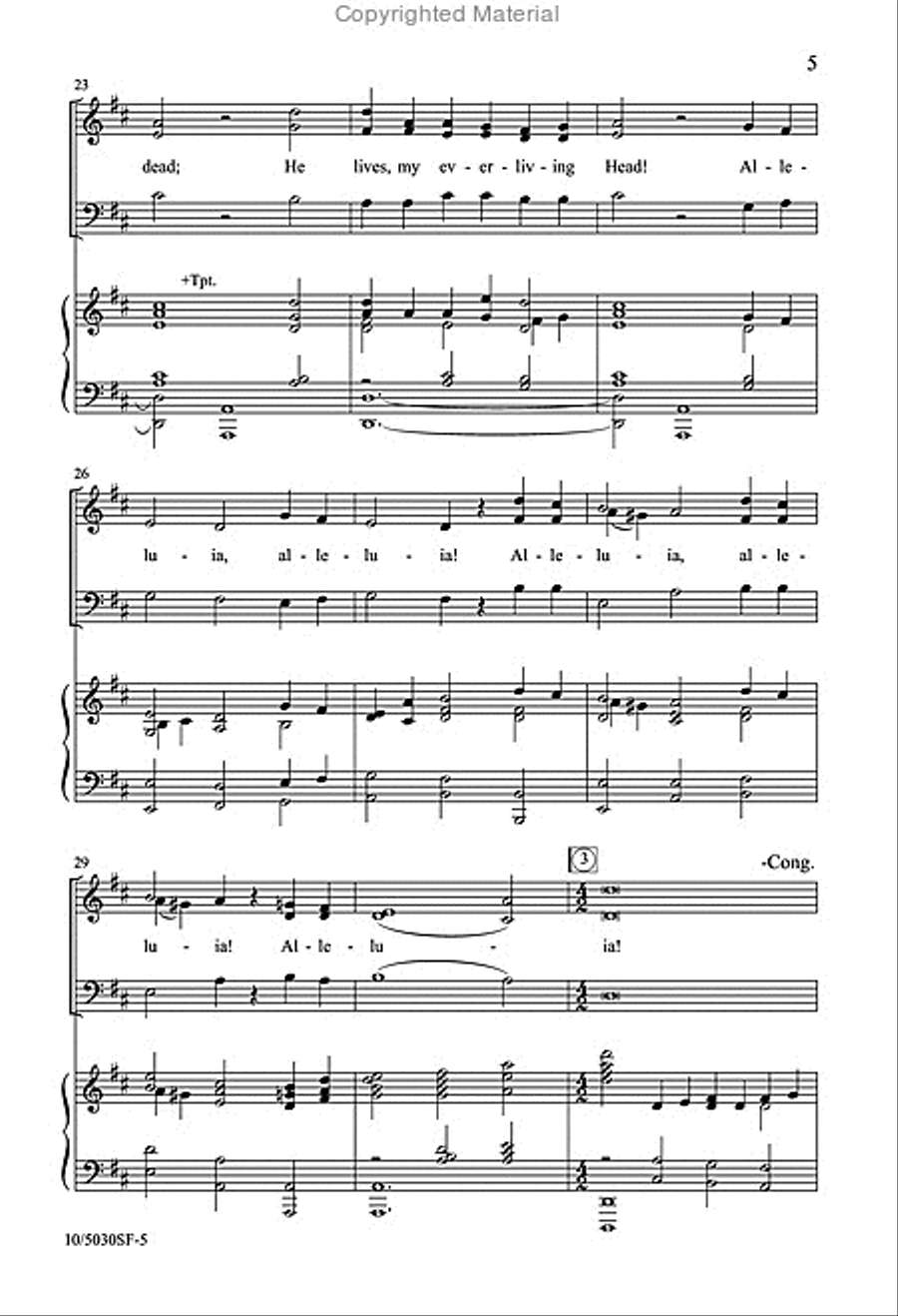 My Redeemer Lives! Alleluia! 3-Part scores gallery preview page 5