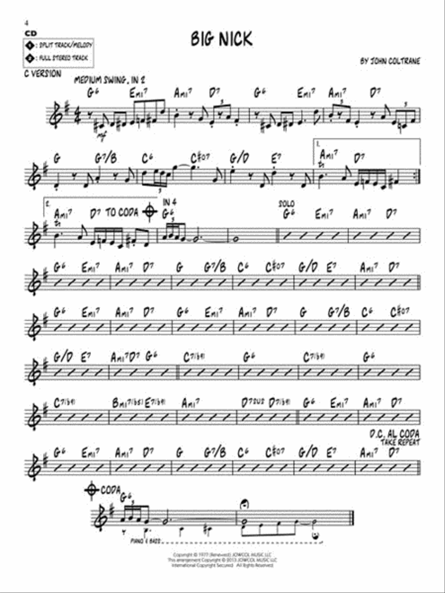 John Coltrane Favorites C Instrument scores gallery preview page 4