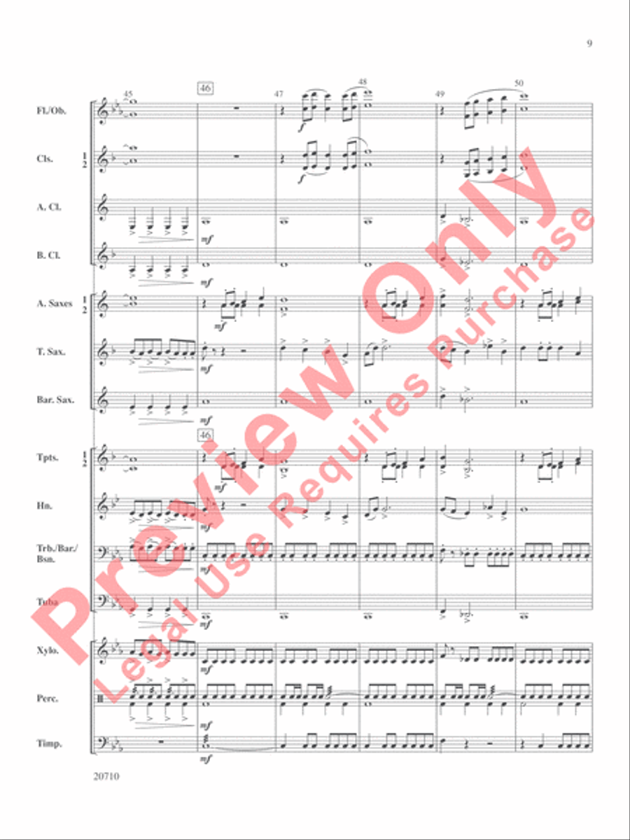 In Darkest Night Concert Band scores gallery preview page 10