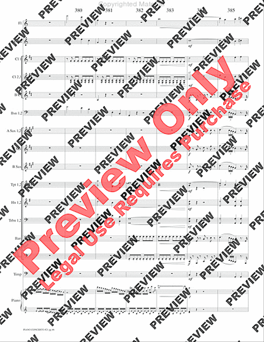 Piano Concerto No. 21, K. 467 (Movement I) Concert Band scores gallery preview page 49