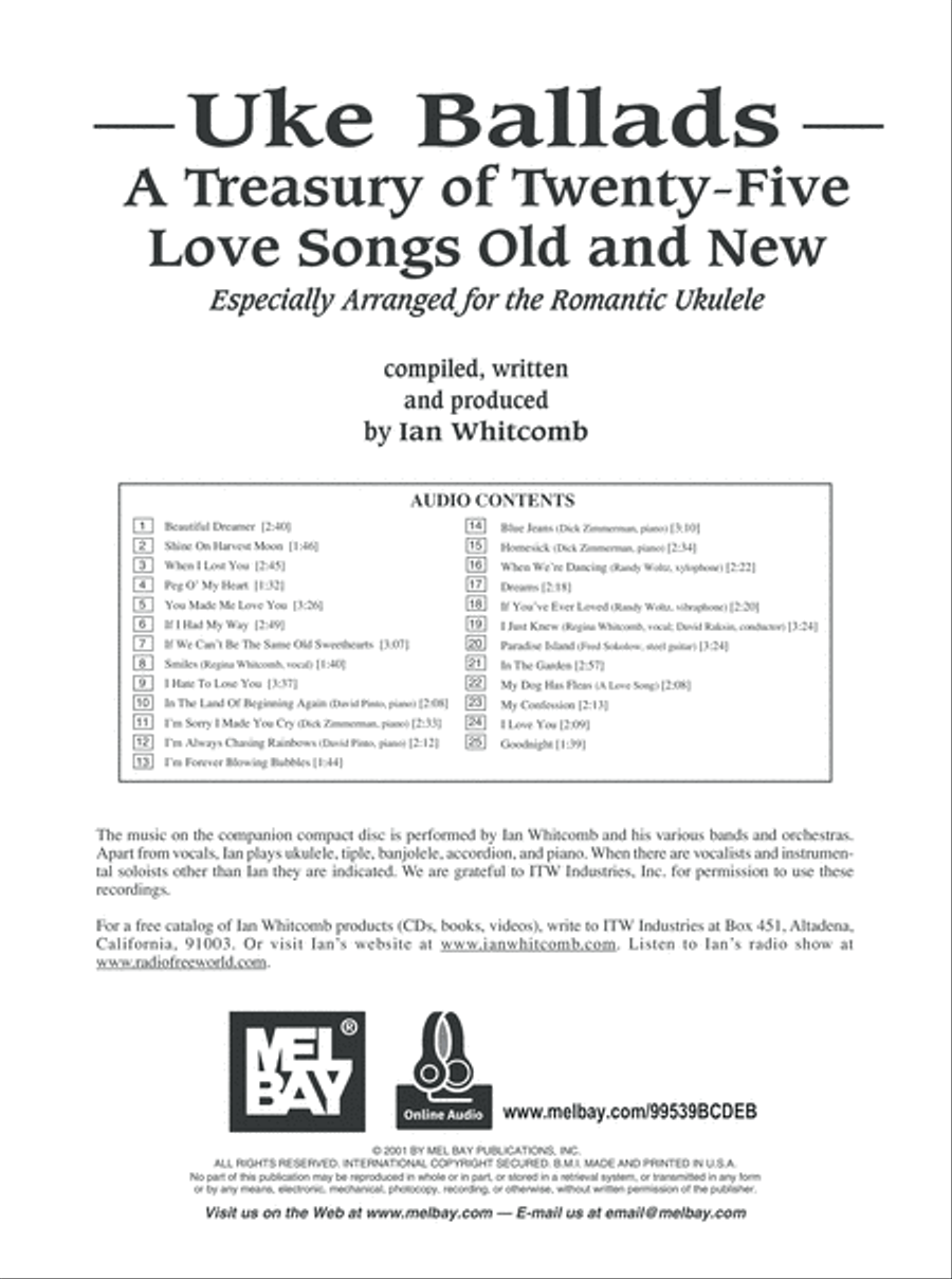 Uke Ballads: A Treasury of Twenty-Five Love Songs Old and New image number null