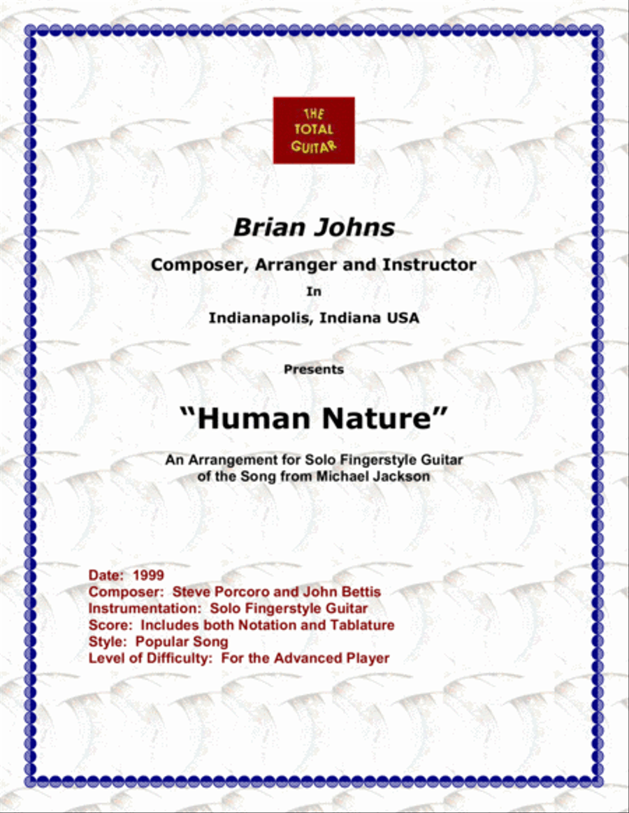 Human Nature Electric Guitar scores gallery preview page 1
