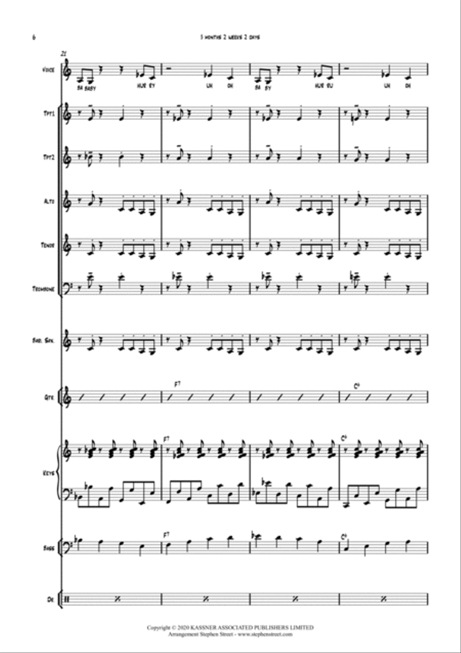 Five Months, Two Weeks, Two Days Jazz Ensemble scores gallery preview page 6