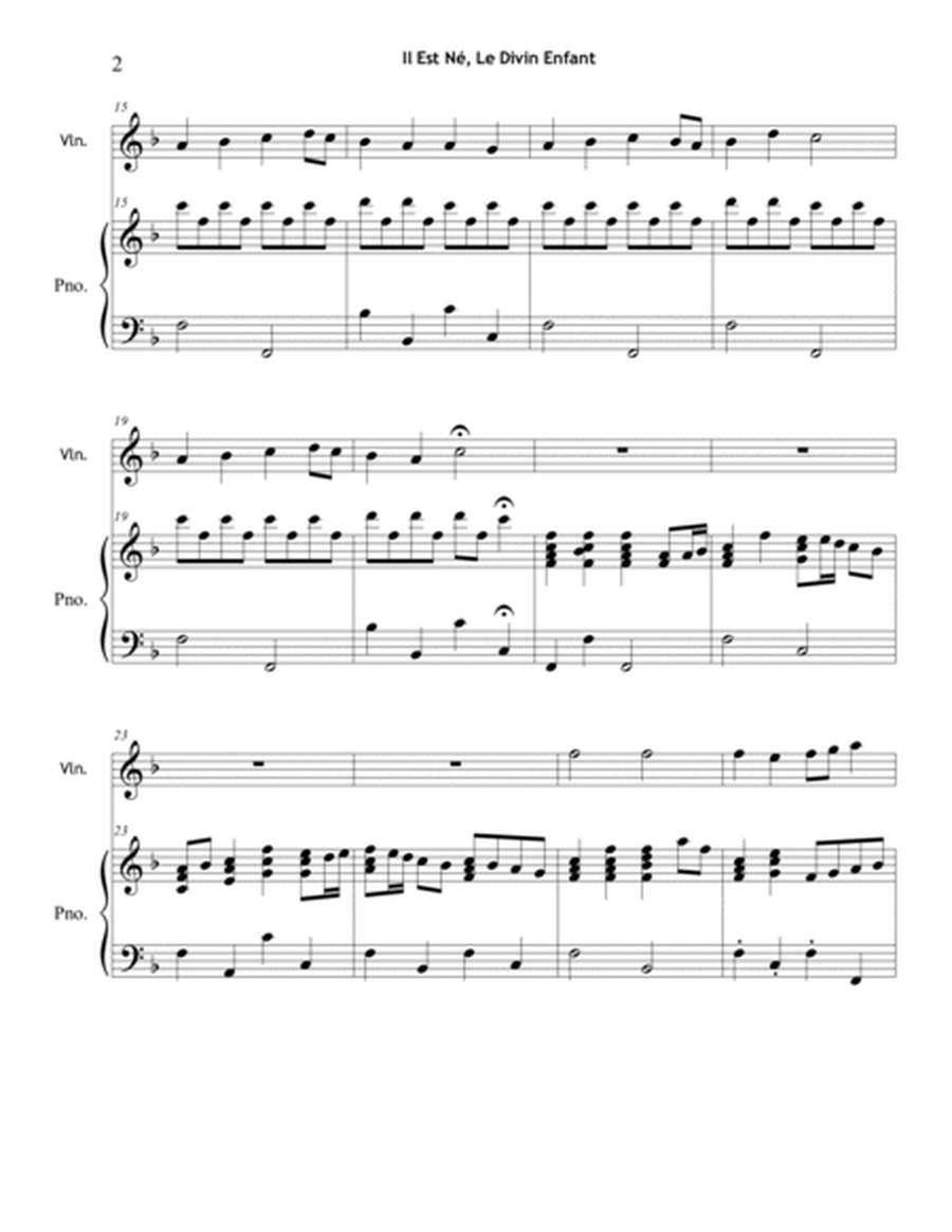 Il Est Né, Le Divin Enfant (Violin w/Piano Accompaniment) image number null