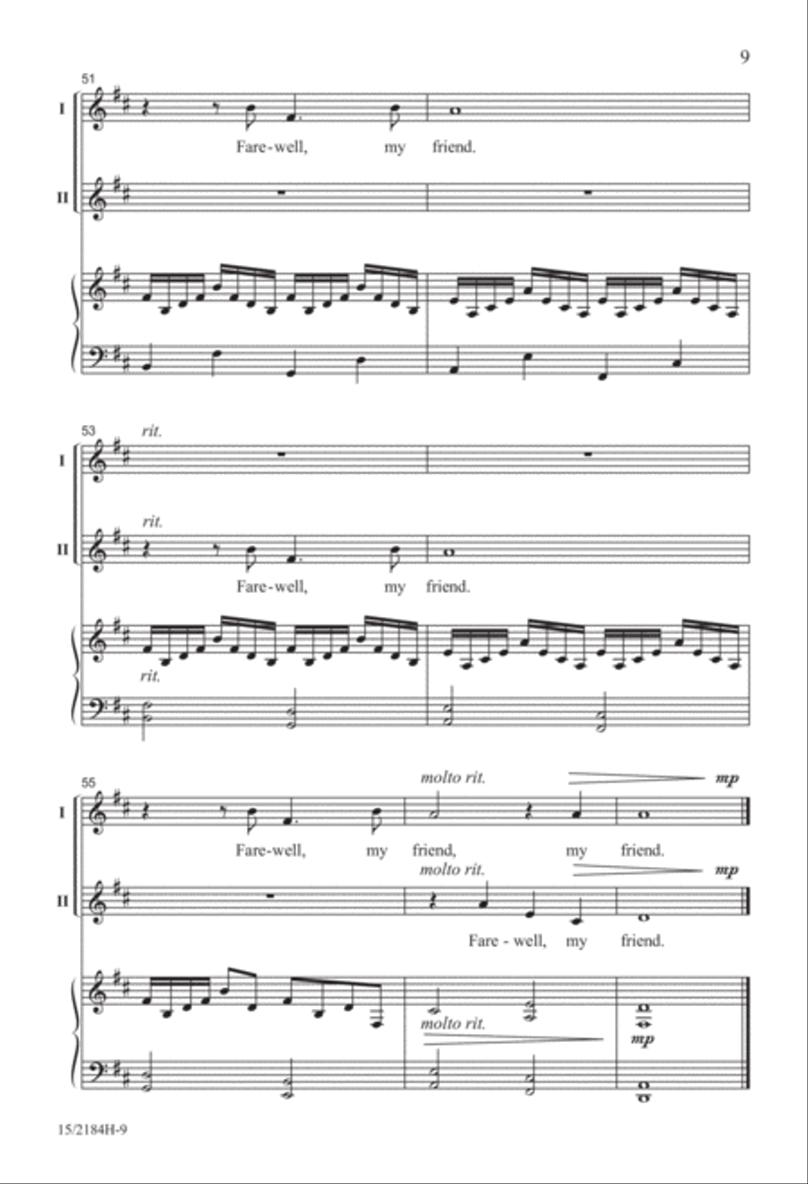 Farewell, My Friend 2-Part scores gallery preview page 9