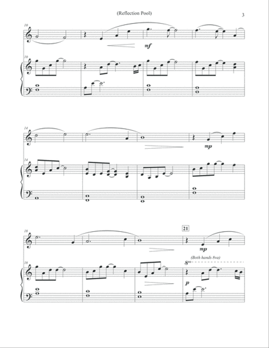 Reflection Pool - Flute & Piano Flute Solo scores gallery preview page 3