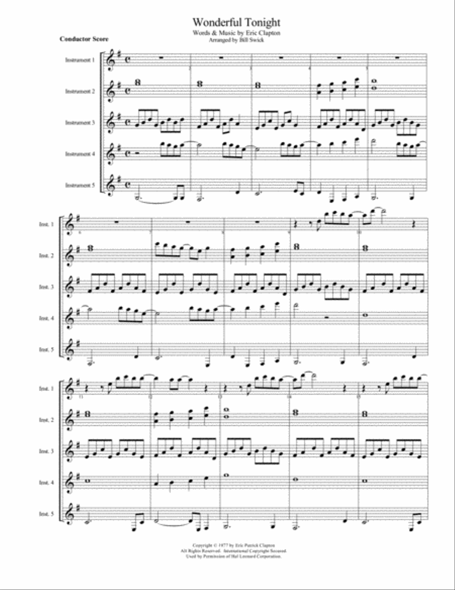 Wonderful Tonight Guitar scores gallery preview page 1