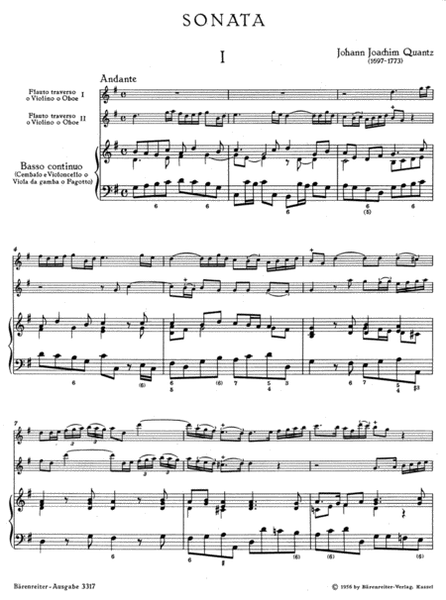 Trio Sonata for two Flutes and Basso continuo in G major