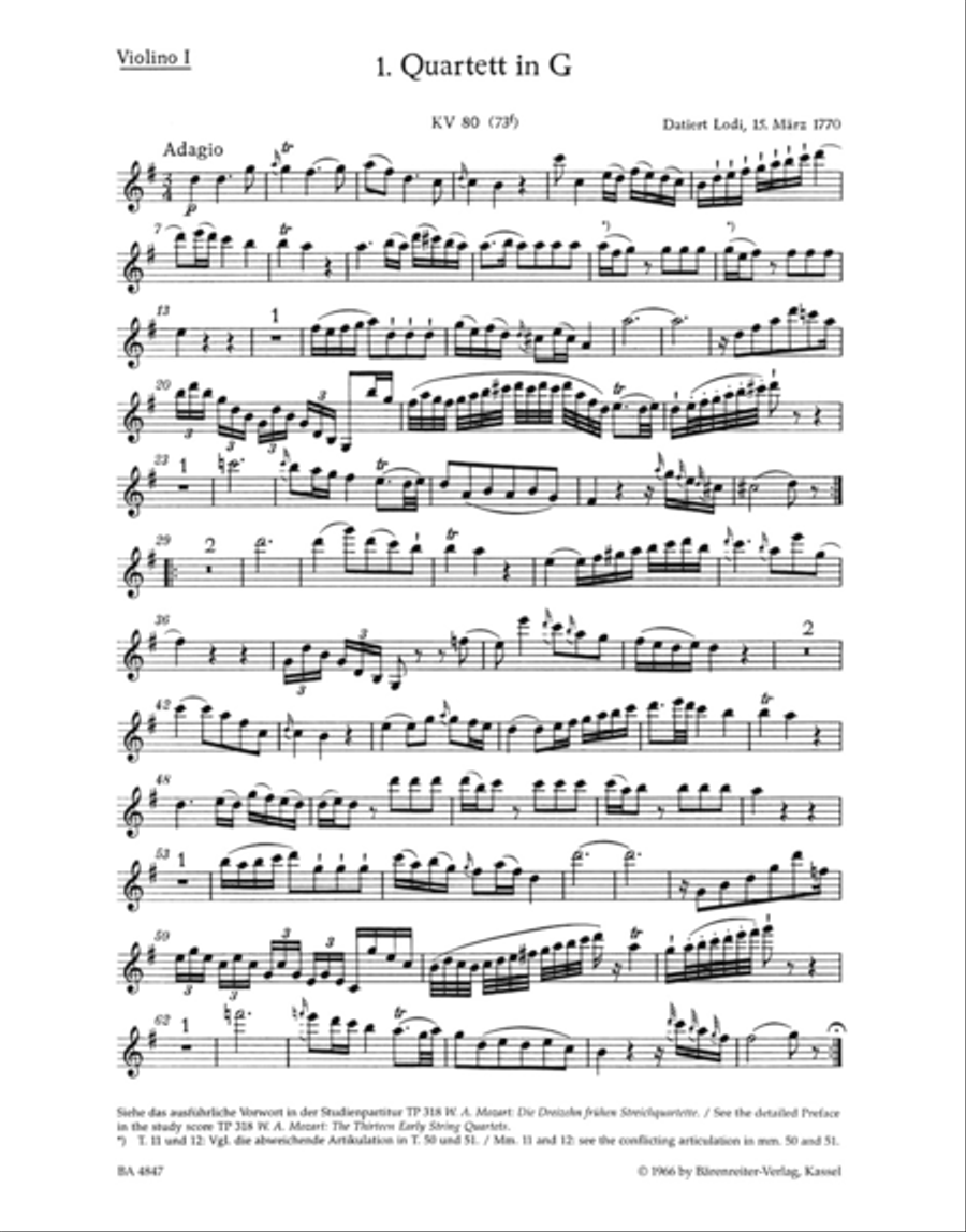 13 Early String Quartets, Volume 1 - Nos. 1-4 String Quartet scores gallery preview page 2